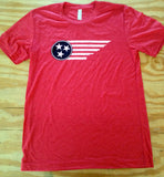 Tennessee state and Tri star design, flag style
