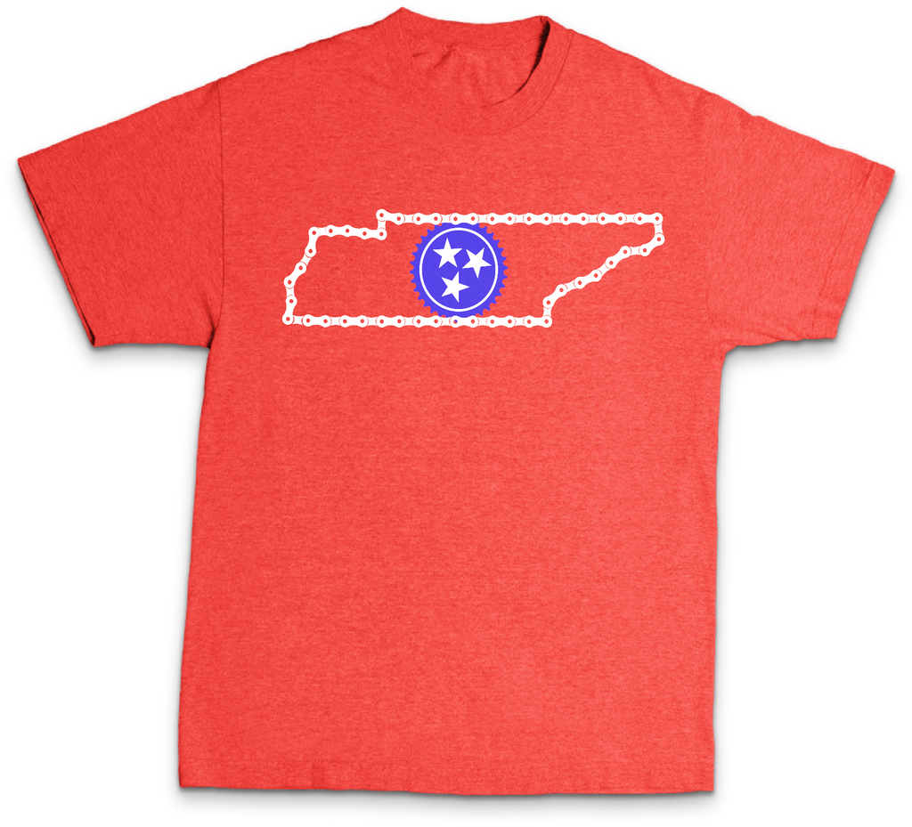 Bike Tennessee state outline with bike chain