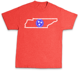 Bike Tennessee state outline with bike chain