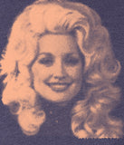 Dolly Parton sweatshirt Heather Navy Blue with Peach print