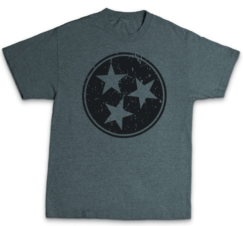 Tennesse Tri-star, black on gray t shirt