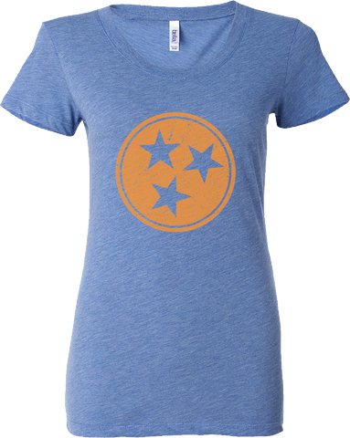 Ladies Tri star TN flag t-shirt :: 3 color options