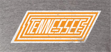 Tennessee state outline shirt, orange and white
