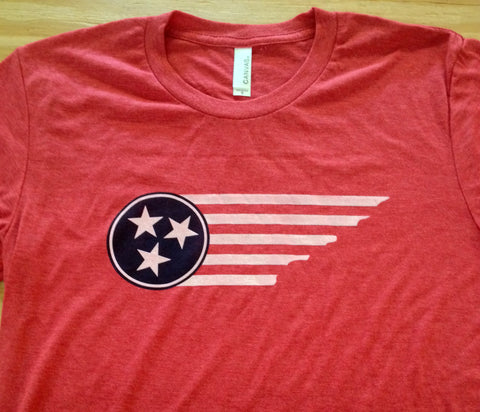 Tennessee state and Tri star design, flag style